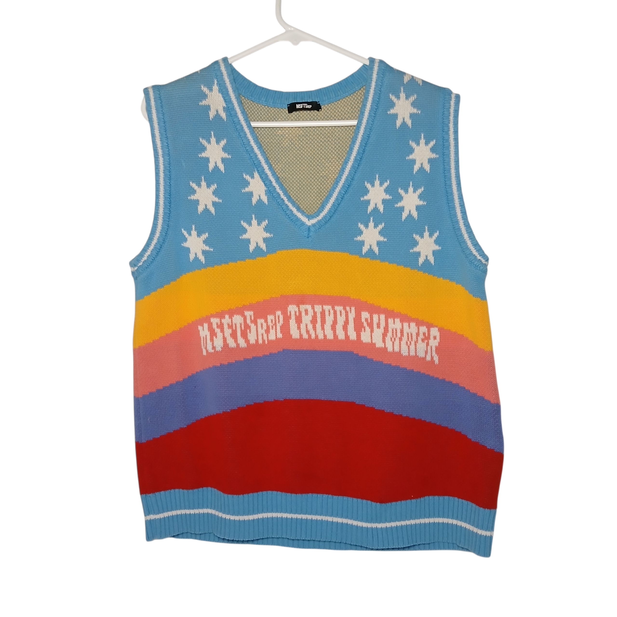 Msftsrep Jaden Smith Colorful VNeck Sweater Vest L
